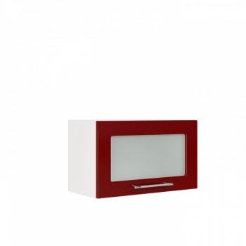 Бруклин ШВГС 600 Шкаф верхний горизонтальный со стеклом (Бетон белый/корпус Белый) в Веселовском - veselovskoe.mebel54.com | фото