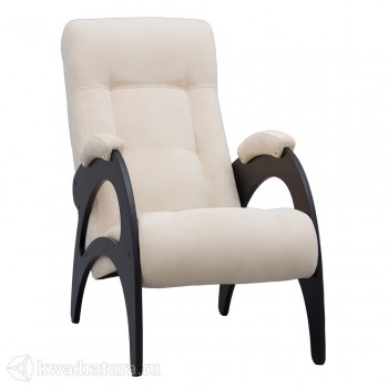 Кресло для отдыха Неаполь Модель 9 без лозы (Венге-эмаль/Ткань Ваниль Verona Vanilla) в Веселовском - veselovskoe.mebel54.com | фото