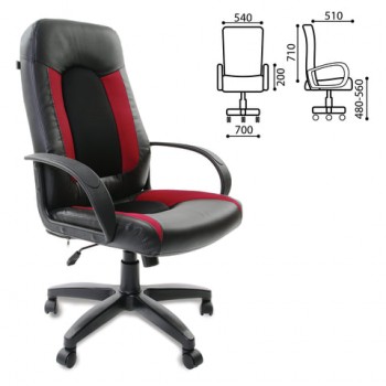 Кресло офисное BRABIX Strike EX-525 (черно-красный) в Веселовском - veselovskoe.mebel54.com | фото