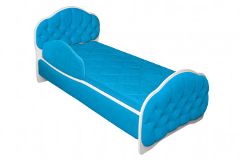 Кровать 170 Гармония 84 Ярко-голубой (мягкий бортик) в Веселовском - veselovskoe.mebel54.com | фото
