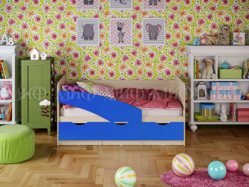 Кровать Бабочки 2,0м (Синий матовый) в Веселовском - veselovskoe.mebel54.com | фото