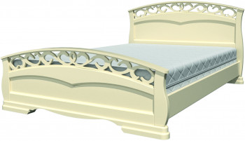 Кровать Грация-1 из массива сосны 1400*2000 Слоновая кость в Веселовском - veselovskoe.mebel54.com | фото