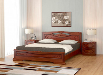 Кровать Карина-7 из массива сосны 1400*2000 Орех в Веселовском - veselovskoe.mebel54.com | фото
