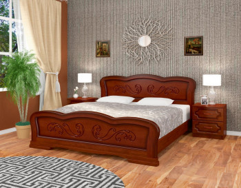 Кровать Карина-8 из массива сосны 1600*2000 Орех в Веселовском - veselovskoe.mebel54.com | фото