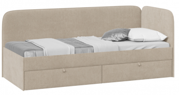 Кровать «Молли» с мягкой обивкой (900) тип 1 (Микровелюр Scandi Cream 03) в Веселовском - veselovskoe.mebel54.com | фото