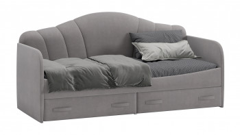 Кровать с мягкой спинкой и ящиками «Сабрина» 900 Светло-серый в Веселовском - veselovskoe.mebel54.com | фото