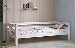 Кровать Соня Вариант 2 с задней защитой Белый полупрозрачный в Веселовском - veselovskoe.mebel54.com | фото
