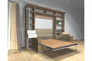 Шкаф-кровать с диваном Каролина в Веселовском - veselovskoe.mebel54.com | фото