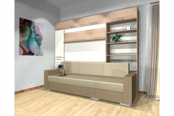 Шкаф-кровать с диваном Каролина в Веселовском - veselovskoe.mebel54.com | фото