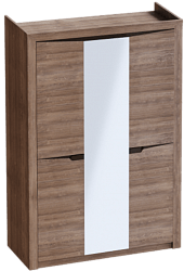 Шкаф трехдверный Соренто Дуб стирлинг/Кофе структурный матовый в Веселовском - veselovskoe.mebel54.com | фото